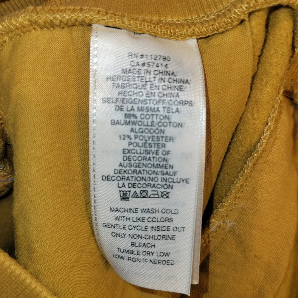 True Religion Mens Mustard Yellow Fleece Sweat Shorts Horseshoe Logo Size L
